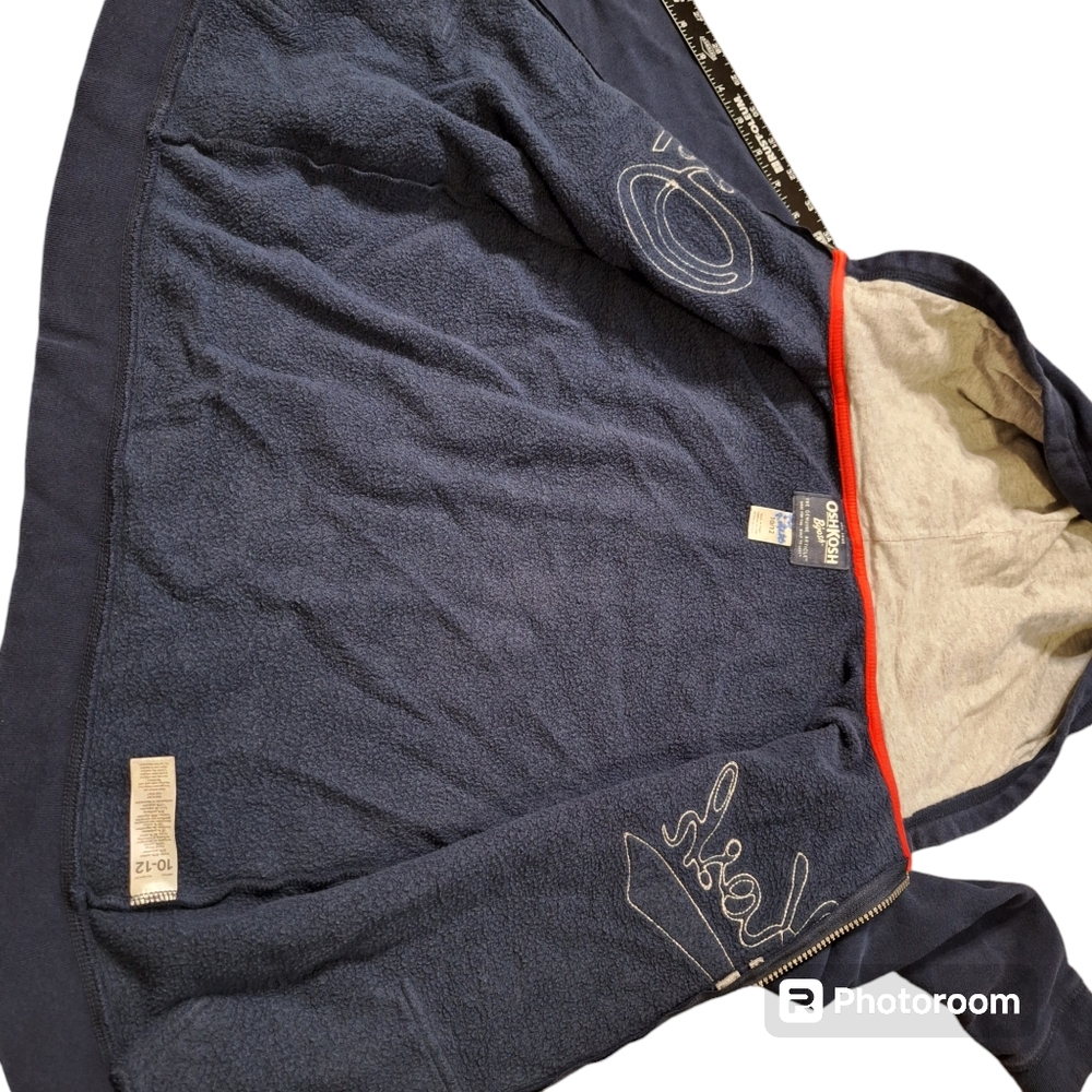 Pre-Owned OshKosh B'gosh Logo Zip Jacket - Boy Blue Size 10-12 - Picture 4 of 4